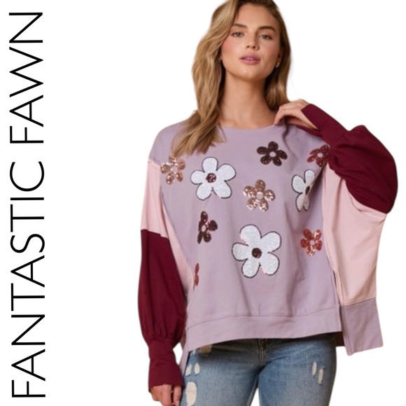 Fantastic Fawn Tops - 681: FANTASTIC FAWN NEW SWEATSHIRT LAVENDER (R2)